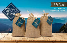 3x Organic, Single Origin Medium Roast Coffee 12 oz Bag - Bundle