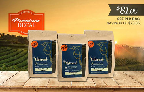 3x Organic, Single Origin Medium Roast Decaf Coffee 12 oz Bag - Bundle