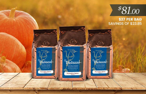 3x Single Origin Specialty, Pumpkin Spice Coffee 12 oz Bag - Bundle