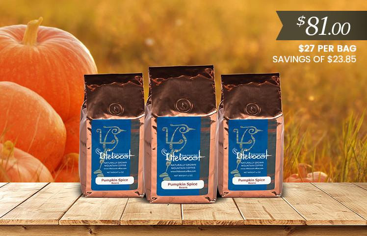 3x Single Origin Specialty, Pumpkin Spice Coffee 12 oz Bag - Bundle