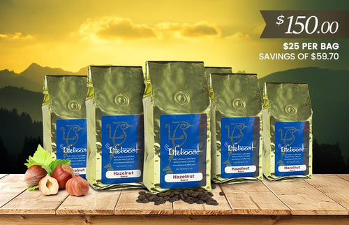 6x Single Origin Specialty, Hazelnut Coffee 12 oz Bag - Bundle