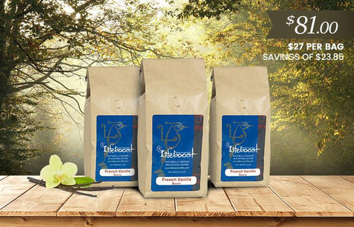 3x Single Origin Specialty, French Vanilla Coffee 12 oz Bag - Bundle