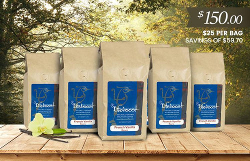 6x Single Origin Specialty, French Vanilla Coffee 12 oz Bag - Bundle