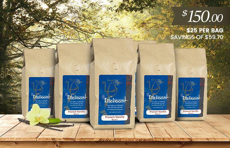 6x Single Origin Specialty, French Vanilla Coffee 12 oz Bag - Bundle