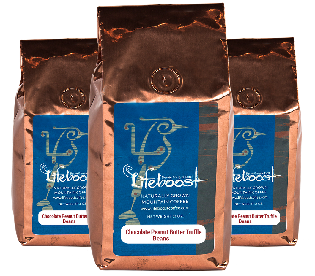 3x Single Origin Specialty, Peanut Butter Truffle Coffee 12 oz Bag