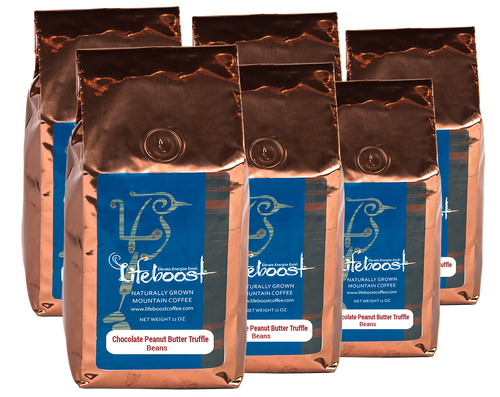 6x Single Origin Specialty, Chocolate Peanut Butter Truffle Coffee 12 oz Bag