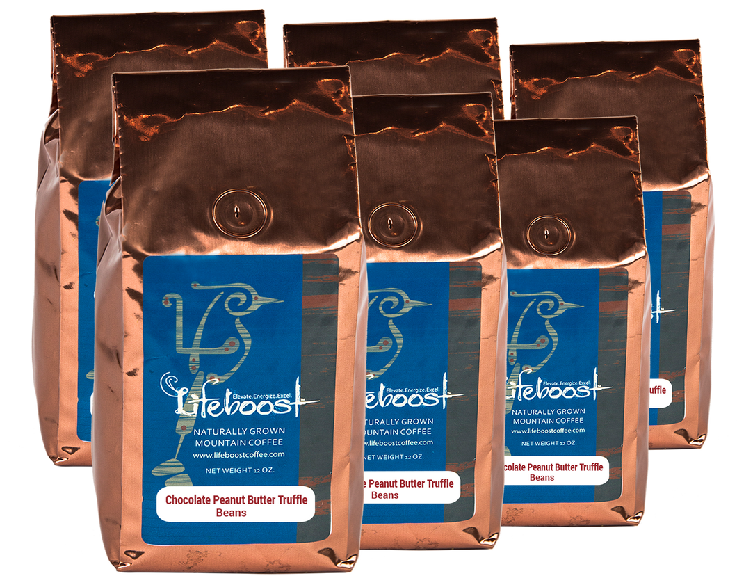 6x Single Origin Specialty, Chocolate Peanut Butter Truffle Coffee 12 oz Bag