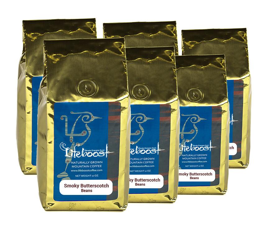 6x Single Origin Specialty, Smoky Butterscotch Coffee 12 oz Bag