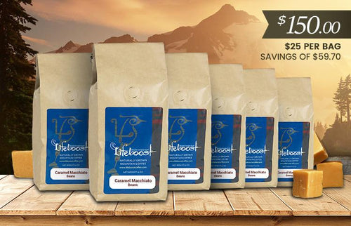 6x Single Origin Specialty, Caramel Macchiato Coffee 12 oz Bag - Bundle