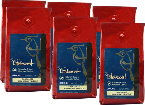 6x Single Origin Specialty, Chocolate Raspberry Truffle Coffee 12 oz Bag