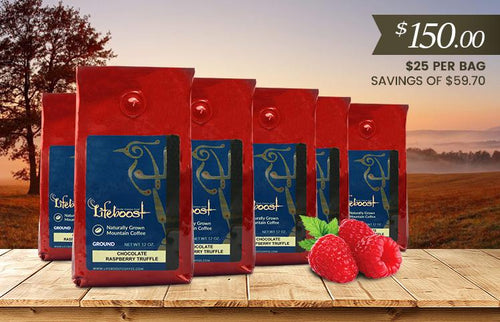 6x Single Origin Specialty, Chocolate Raspberry Truffle 12 oz Bag - Bundle
