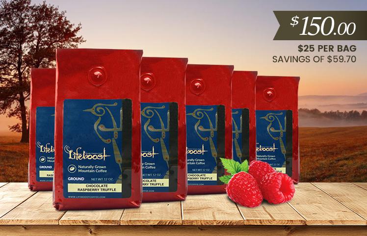 6x Single Origin Specialty, Chocolate Raspberry Truffle 12 oz Bag - Bundle