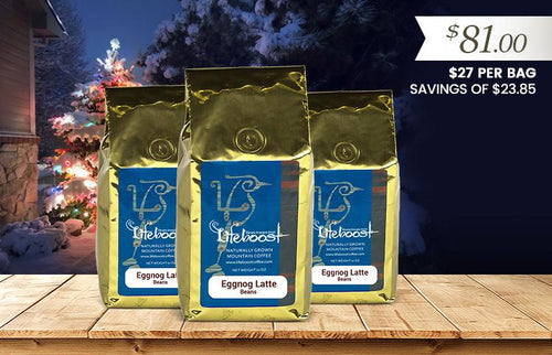 3x Single Origin Specialty, Eggnog Latte Flavored Coffee 12 oz Bag - Bundle