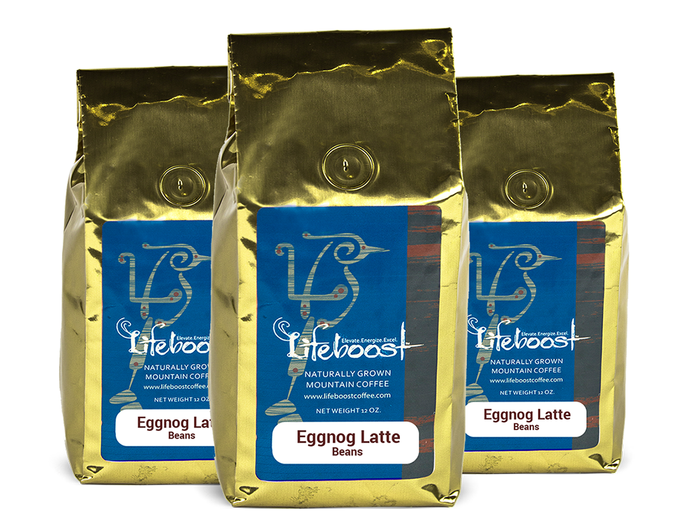 3x Single Origin Specialty, Eggnog Latte Coffee 12 oz Bag