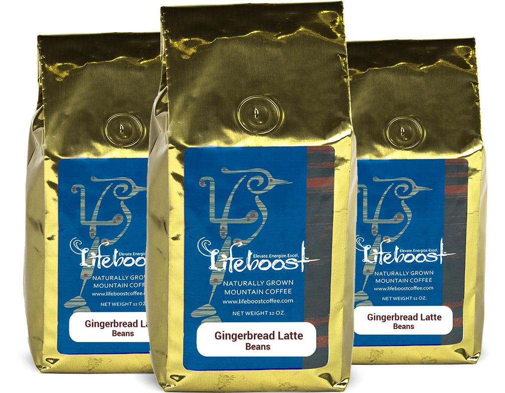 3x Single Origin Specialty, Gingerbread Latte Coffee 12 oz Bag