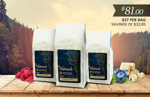 3x Single Origin Specialty, Patriot Coffee 12 oz Bag - Bundle