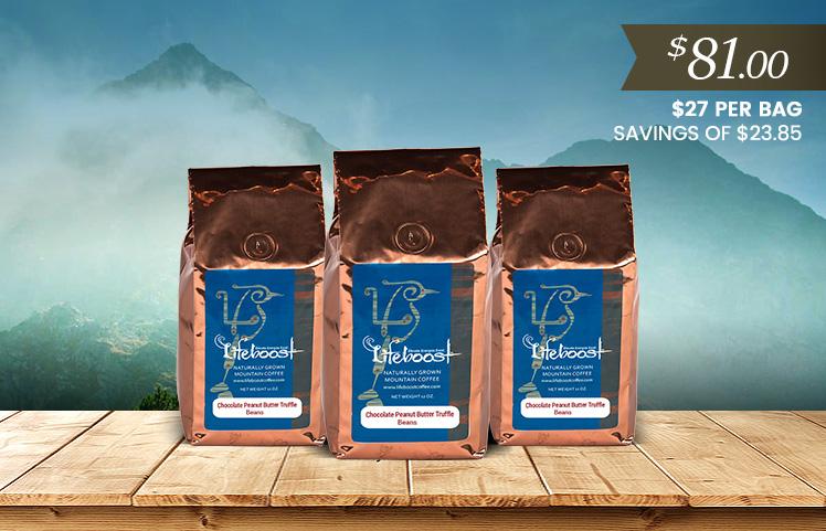 3x Single Origin Specialty, Chocolate Peanut Butter Truffle Coffee 12 oz Bag - Bundle
