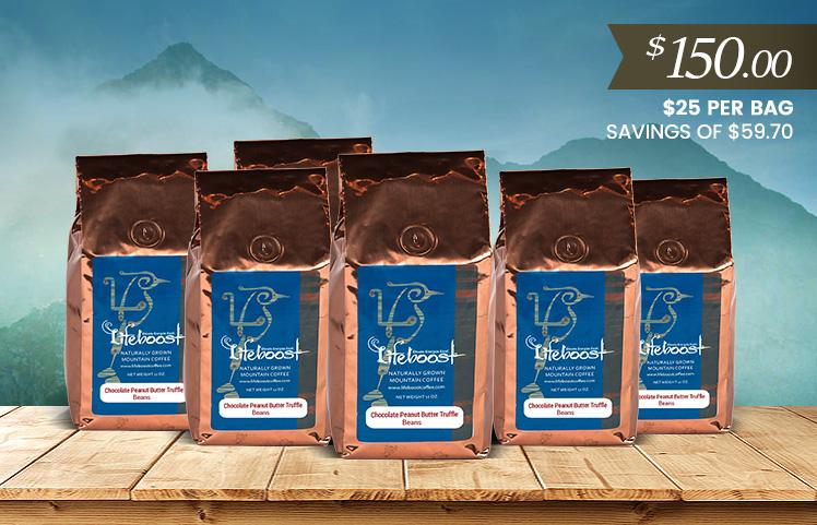 6x Single Origin Specialty, Chocolate Peanut Butter Truffle Coffee 12 oz Bag - Bundle