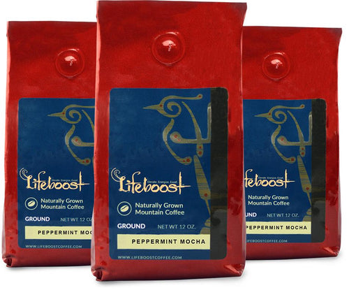 3x Single Origin Specialty, Peppermint Mocha Coffee 12 oz Bag