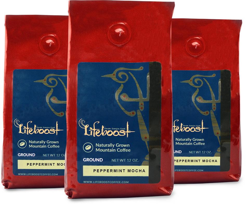 3x Single Origin Specialty, Peppermint Mocha Coffee 12 oz Bag