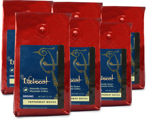 6x Single Origin Specialty, Peppermint Mocha Coffee 12 oz Bag
