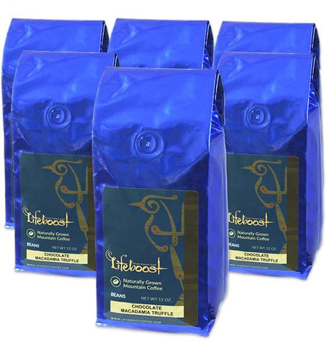 6x Single Origin Specialty, Chocolate Macadamia Truffle Coffee 12 oz Bag