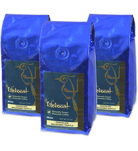 3x Single Origin Specialty, Chocolate Macadamia Truffle Coffee 12 oz Bag